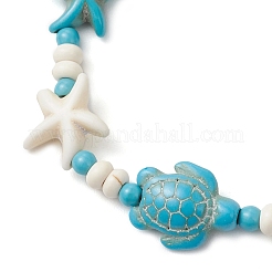 Synthetic Turquoise Beads Stretch Bracelets&nbsp;BJEW-JB12018-02