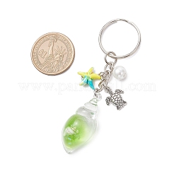 Alloy Acrylic Shell Shape Keychains&nbsp;KEYC-JKC01322-02