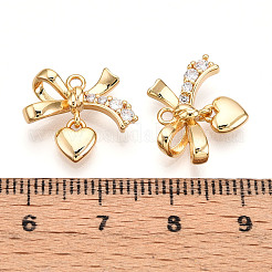 Brass Micro Pave Cubic Zirconia Charms&nbsp;KK-N261-85G