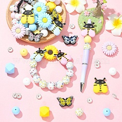 25Pcs 8 Styles Silicone & 15Pcs Iron Grade A Crystal Rhinestone Spacer Beads Findings Kits&nbsp;SIL-YW0002-67A