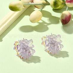 Resin Flower Stud Earrings with 304 Stainless Steel Pins&nbsp;EJEW-JE05359-01
