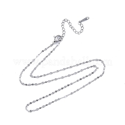Non-Tarnish 304 Stainless Steel Dapped Chains Necklace for Men Women&nbsp;NJEW-N050-A05-S20