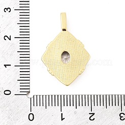 Brass Micro Pave Clear Cubic Zirconia Pendants&nbsp;KK-Z147-05G