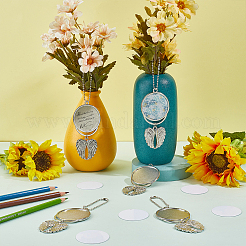 5Pcs Heat Transfer Sublimation Blank Round Pendant Decorations&nbsp;HJEW-SC0001-74
