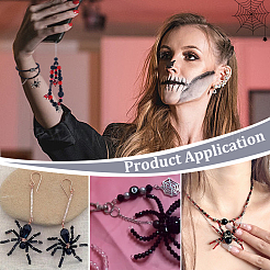 32Pcs 4 Colors Halloween Theme Handmade Glass Seed Beads&nbsp;PALLOY-WR00003