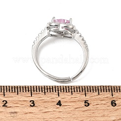 Brass Micro Pave Cubic Zirconia Cuff Open Rings&nbsp;CU-CBA5C10-04P