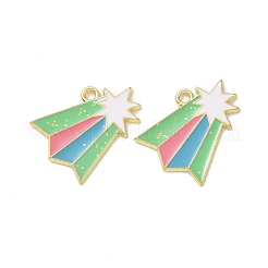 Christmas Theme Rack Plating Alloy Enamel Pendants&nbsp;PALLOY-O109-21LG
