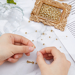 250Pcs 5 Styles Rack Plating Brass Round Beads&nbsp;KK-DC0004-55