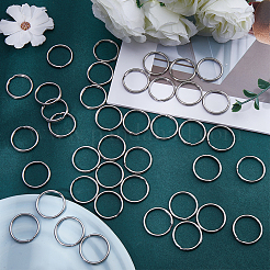 40Pcs 304 Stainless Steel Split Key Rings&nbsp;STAS-CY0001-01A-P