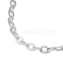 2Pcs 2 Colors 304 Stainless Steel Textured Cable Chain Slider Bracelet Making&nbsp;AJEW-JB01343