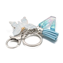 26Pcs Transparent Epoxy Resin & Transparent Acrylic & Faux Suede Tassel Keychain&nbsp;KEYC-JKC01202-22