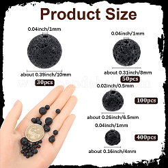 580Pcs 4 Sizes Natural Lava Rock Round Beads&nbsp;G-SP0001-18