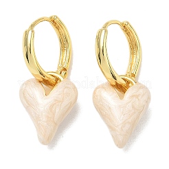 Brass Enamel Dangle Hoop Earrings for Women&nbsp;KK-CBA760A-06G-05