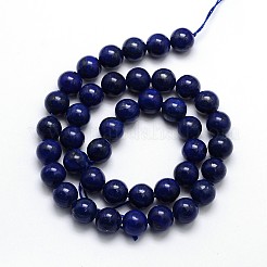 Dyed Natural Lapis Lazuli Round Beads Strands&nbsp;G-O047-06-12mm