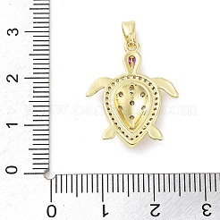 Brass Micro Pave Cubic Zirconia Pendants&nbsp;KK-F877-13G