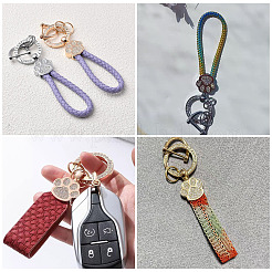 1Pc DIY Alloy Rhinestone Spring Gate Rings Keychains&nbsp;FIND-TA0008-54A-G