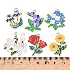 12Pcs 6 Styles Alloy Enamel Pendants&nbsp;ENAM-L054-02G