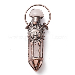Natural Rose Quartz and Agate Big Pointed Pendants&nbsp;G-M383-24R
