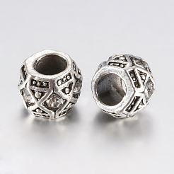 Tibetan Style Alloy Rhinestone European Beads&nbsp;PALLOY-F200-05D