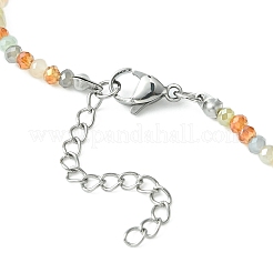 Glass Beaded Necklace with 304 Stainless Steel Clasps&nbsp;NJEW-JN04363-02