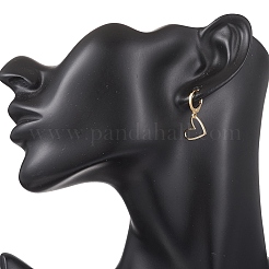Brass Heart Pendants Leverback Earrings&nbsp;EJEW-JE06900
