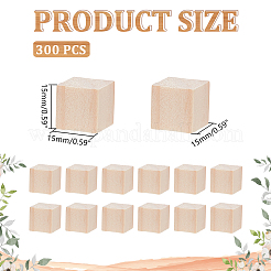 300Pcs Unfinished Woods Block&nbsp;WOOD-WR0001-23