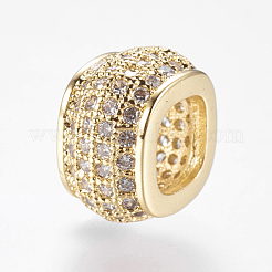 Brass Micro Pave Cubic Zirconia Beads&nbsp;ZIRC-J018-30G