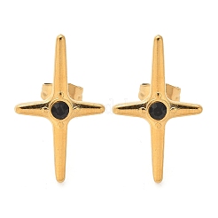 Cross 304 Stainless Steel Stud Earrings&nbsp;EJEW-F361-07G