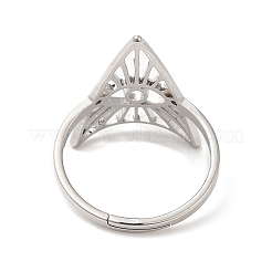 Non-Tarnish 304 Stainless Steel Triangle with Horse Eye Adjustable Ring for Women&nbsp;RJEW-M149-10P