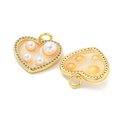 Rack Plating Brass Micro Pave Cubic Zirconia Pendants&nbsp;KK-C059-06G