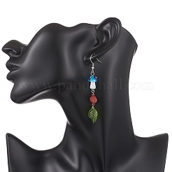 3 Pairs Lampwork Mushroom Dangle Earrings&nbsp;EJEW-JE06714