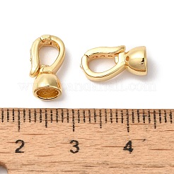 Brass Micro Pave Clear Cubic Zirconia Fold Over Clasps&nbsp;KK-H483-08G