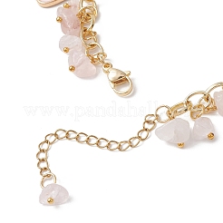 Natural Rose Quartz Chip Beads Bracelets&nbsp;BJEW-JB13155-02
