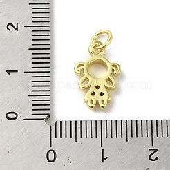 Brass Micro Pave Cubic Zirconia Charms&nbsp;KK-M283-18B-02