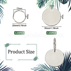120Pcs 304 Stainless Steel Stamping Blank Tag Pendants&nbsp;STAS-OC0001-23