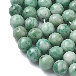 Natural Green Spot Jasper Beads Strands&nbsp;G-L651-A01-8mm