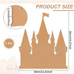Castle Shaped MDF & Cork Wall Mounted Brooch Organizer Display Boards with Iron Hooks&nbsp;AJEW-WH0609-123B