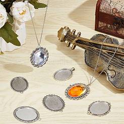 10Pcs 10 Styles Tibetan Style Alloy Pendant Cabochon Settings&nbsp;FIND-SP0002-50