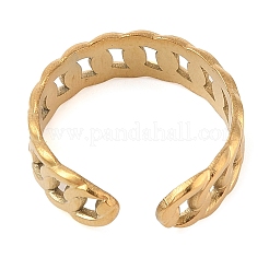 Ion Plating(IP) 304 Stainless Steel Open Cuff Rings for Women&nbsp;RJEW-Z057-10G-06