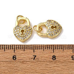 Brass Micro Pave Clear Cubic Zirconia Charms&nbsp;KK-A270-03C-G