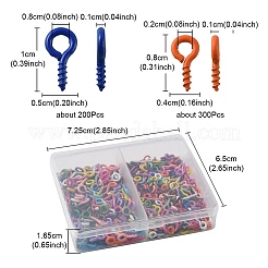 500Pcs 2 Styles Spray Painted Iron Screw Eye Pin Peg Bails&nbsp;IFIN-YW0001-72