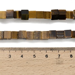Natural Yellow Tiger Eye Beads Strands&nbsp;G-Z110-J02-6x6mm