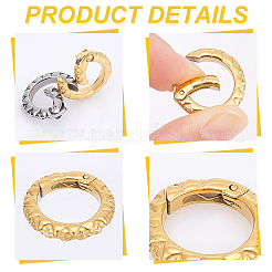 2Pcs 2 Colors Ion Plating (IP) 304 Stainless Steel Spring Gate Rings&nbsp;STAS-UN0051-75