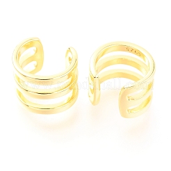 925 Sterling Silver Cuff Earrings&nbsp;EJEW-H124-12G