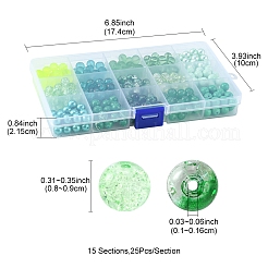 375Pcs 15 Style Glass Beads&nbsp;GLAA-FS0001-39