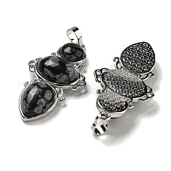 Natural Snowflake Obsidian Pendants&nbsp;G-Q158-04C