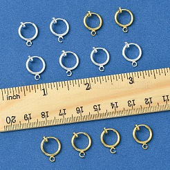 12Pcs 2 Colors Brass Clip-on Hoop Earring Findings&nbsp;KK-FS0001-48