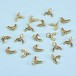 20Pcs Brass Micro Pave Colorful Cubic Zirconia Charms&nbsp;KK-SZ0004-71