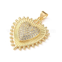 Brass Micro Pave Clear Cubic Zirconia Pendants&nbsp;CU-CBA03AF-10D-G