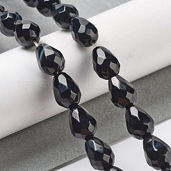 Dyed & Heated Natural Black Agate Beads Strands&nbsp;G-P520-B15-01